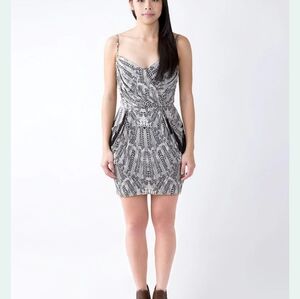 Mara Hoffman Spaghetti Straps Tassle Printed Mini Dress Size XS